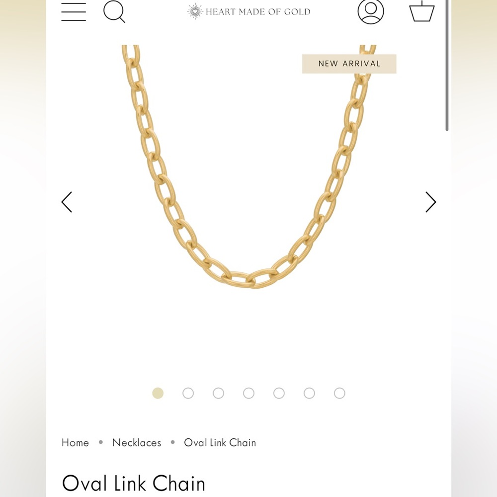 NWT Heart Made of Gold Oval Link Chain Necklace